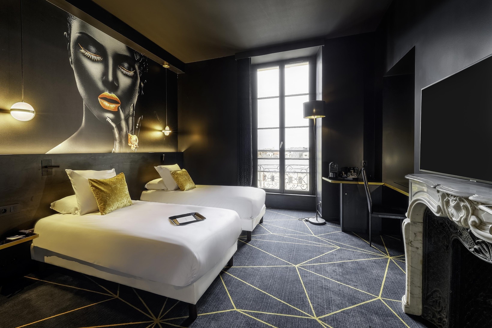 chambre luxe design moderne œuvre cœur Leprince Hôtel Spa