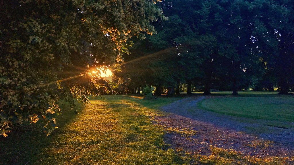 Coucher de soleil sur la maison welcome