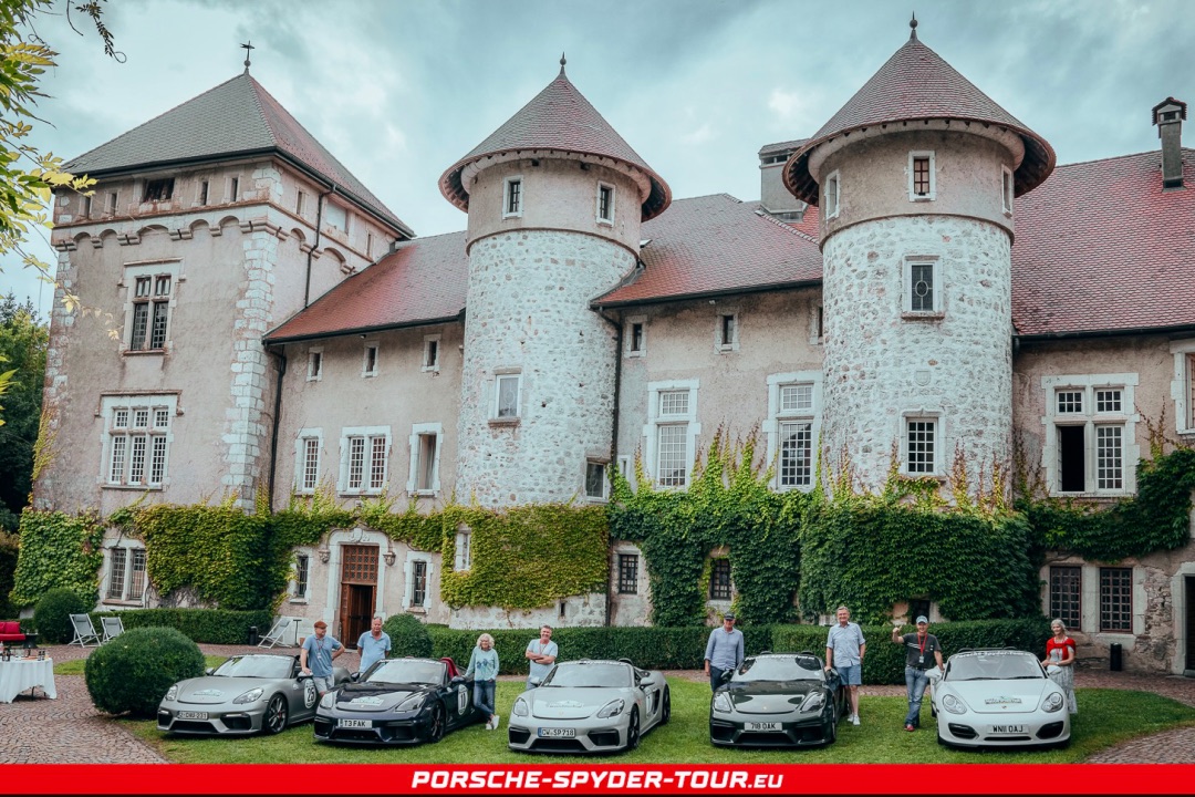 porsche spyder tour château thorens annecy événement voiture