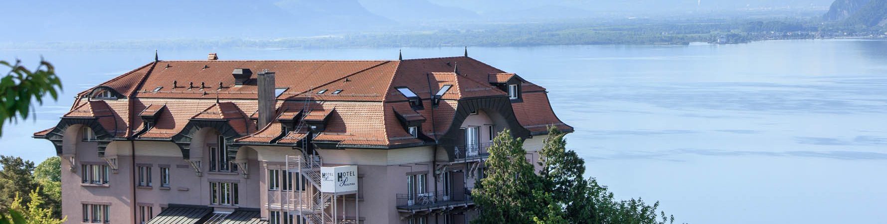 vue lac Léman Alpes Hôtel Préalpina Suisse