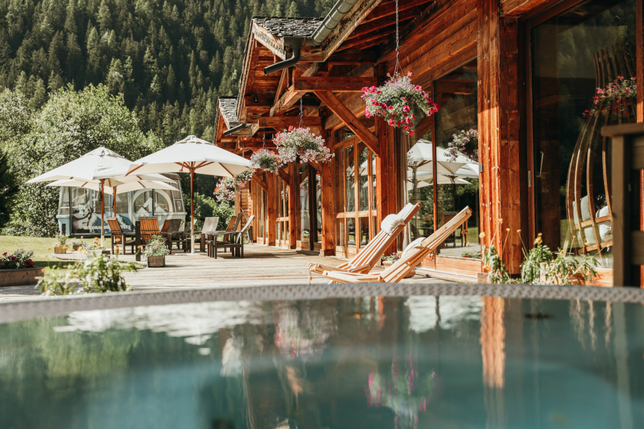 Terrasse jacuzzi Grands Montets Hôtel Chamonix